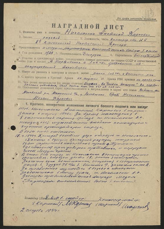 Николаенко Анатолий Карпович Документ 1