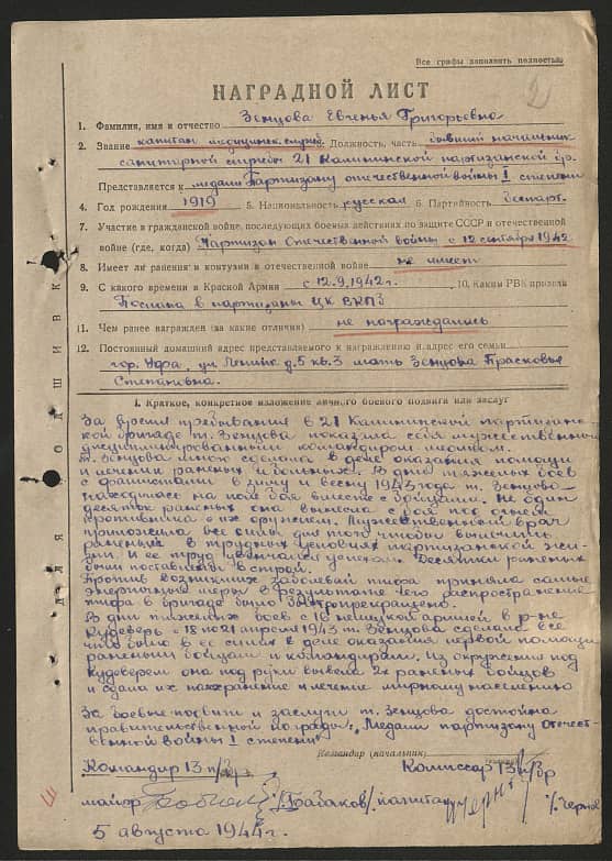 Земцова Евгения Григорьевна Документ 1