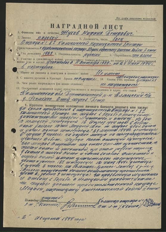 Жуков Михаил Петрович Документ 1
