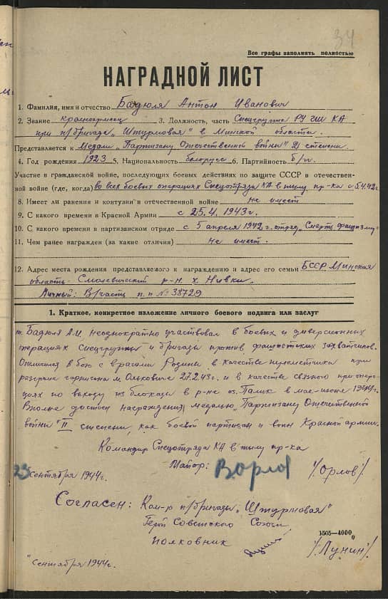 Бадюля Антон Иванович Документ 1