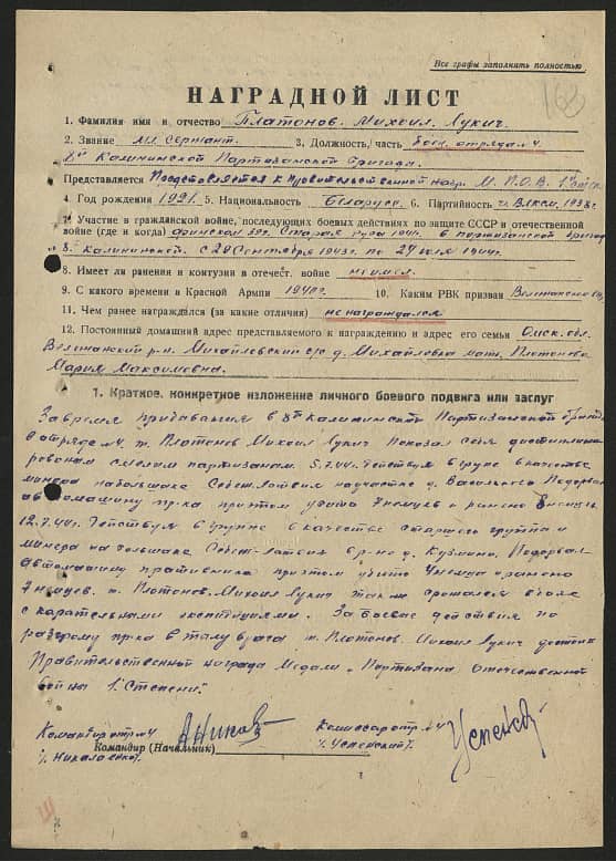 Платонов Михаил Лукич Документ 1