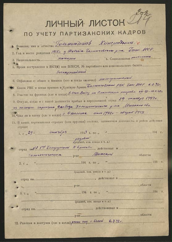 Гильмитдинов Хинсртдин  Документ 1